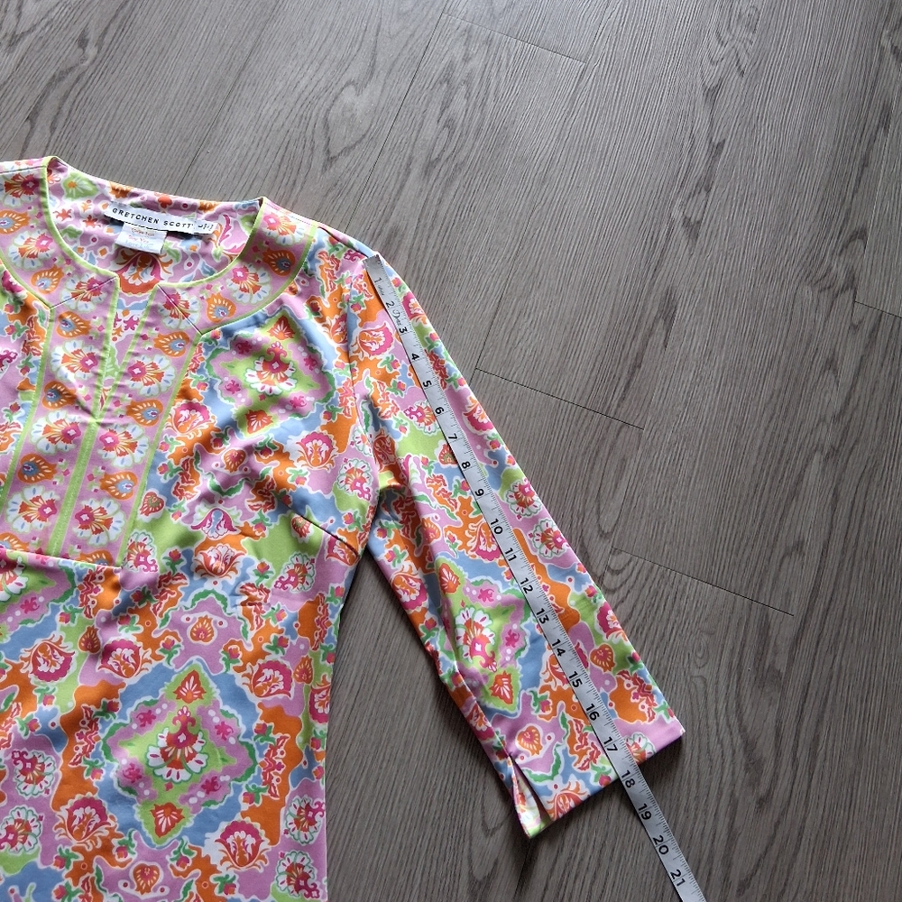 Gretchen Scott Designs Multicolor Floral Tunic - Pink, Orange, Green, Blue - Picture 8 of 14